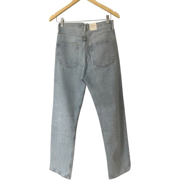 New Agolde 90s Mid Rise Loose Fit Straight Leg Jeans Size 24 In Semi Tropic Wash - Picture 15 of 16